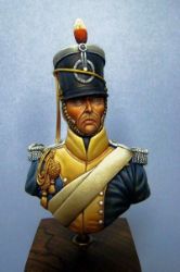 Front British Light Dragoon - Waterloo 1815 fine scale model bust kit produced by Black Eagle Miniatures