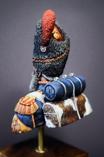 Rear Left  French Old Guard Sapper - Waterloo 1815 fine scale bust model kit produced by Black Eagle Miniatures
