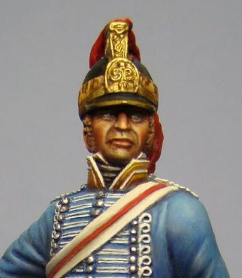 Head Lieutenant Colonel Patrick Maxwell 19th Light Dragoons, Battle of Assay - 1803 a 75mm figure fine scale model kit produced by Hawk Miniatures