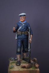 Front Royal Naval Brigade (Blues), Sudan Campaign 1880 - 75mm figure fine scale model kit produced by Hawk Miniatures