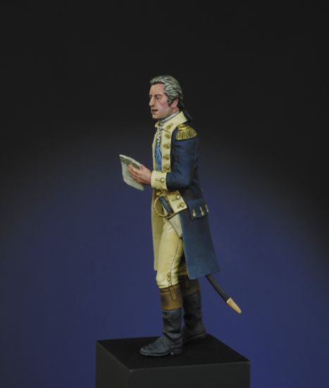 Left General George Washington, Continental Army, 1778 a 75mm figure fine scale model kit produced by Hawk Miniatures