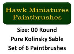 Kolinsky Sable Paintbrush Set Size 00 (Set of 6 Rounds)
