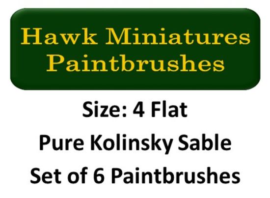 Kolinsky Sable Paintbrush Set Size 4 (Set of 6 Flat)