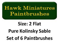 Kolinsky Sable Paintbrush Set Size 2 (Set of 6 Flat)
