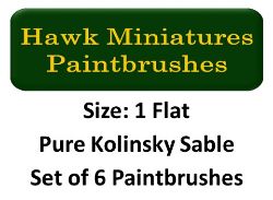 Kolinsky Sable Paintbrush Set Size 1 (Set of 6 Flat)