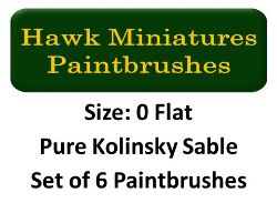 Kolinsky Sable Paintbrush Set Size 0 (Set of 6 Flat)