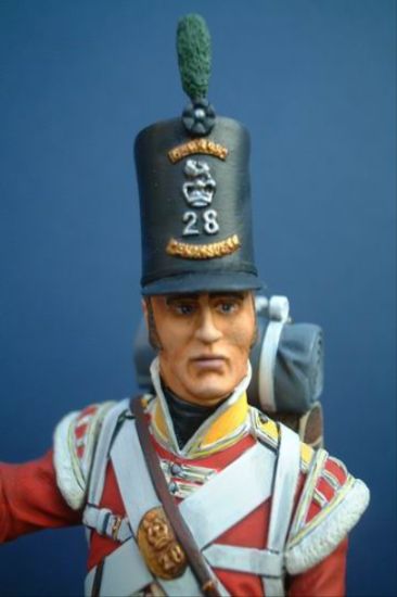 Close up of head of 28th of Foot (North Gloucestershire) Regiment, Waterloo 1815